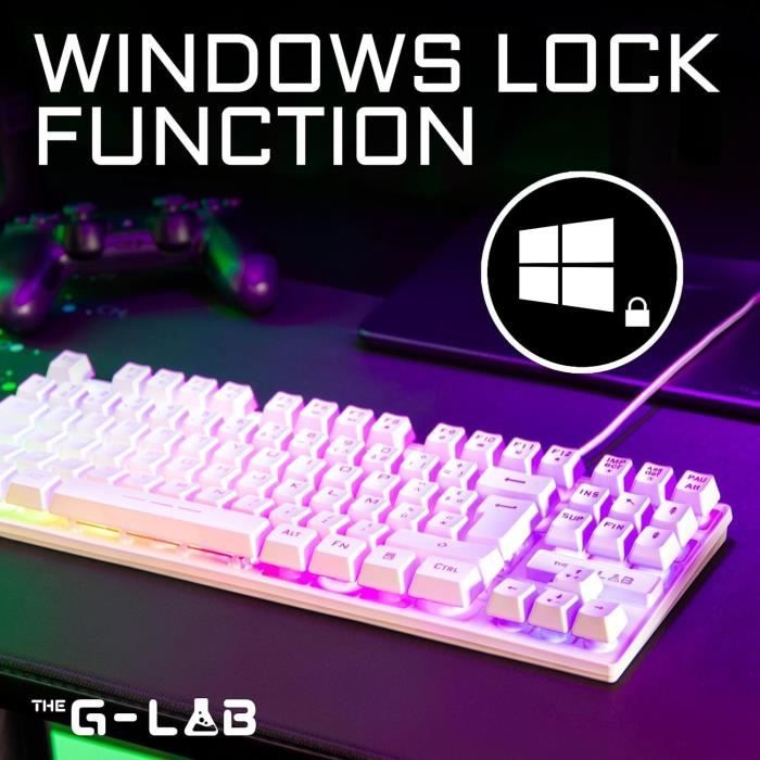 Clavier Gamer - The G-Lab - KEYZ CAESIUM TKL - RGB - Filaire - 100% Personnalisable - Azerty - Noir