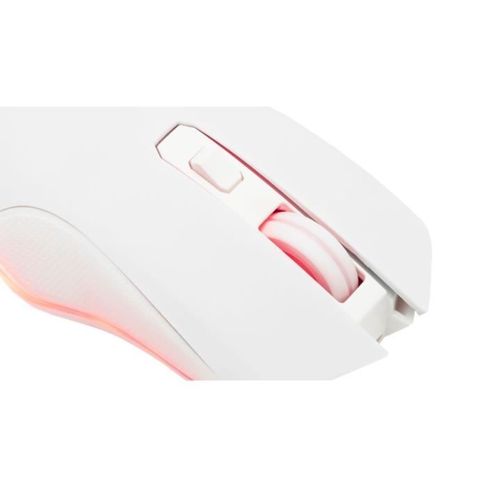 Souris Gamer Sans fil - THE G-LAB - KULT HELIUM - RGB - 6400 DPI - 6 Boutons - Blanc