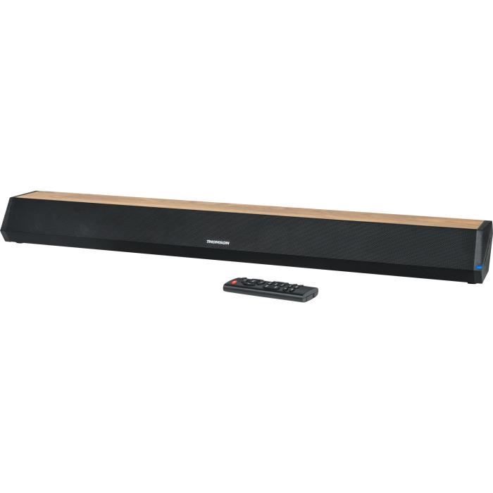 Barre de son THOMSON SB552BTS Bluetooth USB Avec Subwoofer Finition bois et noir