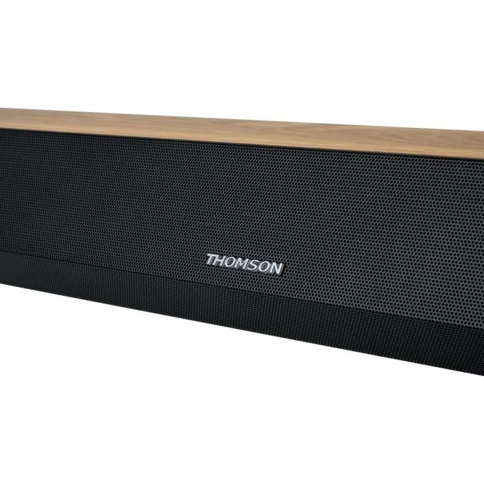 Barre de son THOMSON SB552BTS Bluetooth USB Avec Subwoofer Finition bois et noir