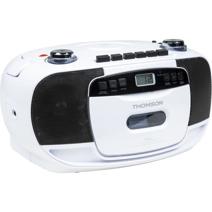 Lecteur radio cassette et CD portable - THOMSON - RK201CD - Blanc