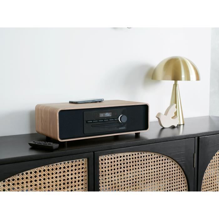 Micro-chaîne Bluetooth - THOMSON - Noir - Radio FM/CD/MP3/USB/Induction, 60W, Égaliseur, Télécommande, Alim. 230V