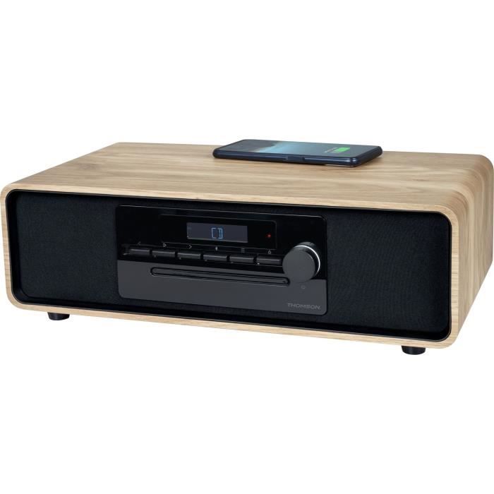 Micro-chaîne Bluetooth - THOMSON - Noir - Radio FM/CD/MP3/USB/Induction, 60W, Égaliseur, Télécommande, Alim. 230V