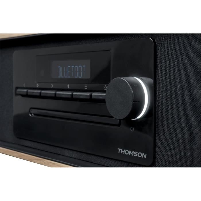 Micro-chaîne Bluetooth - THOMSON - Noir - Radio FM/CD/MP3/USB/Induction, 60W, Égaliseur, Télécommande, Alim. 230V