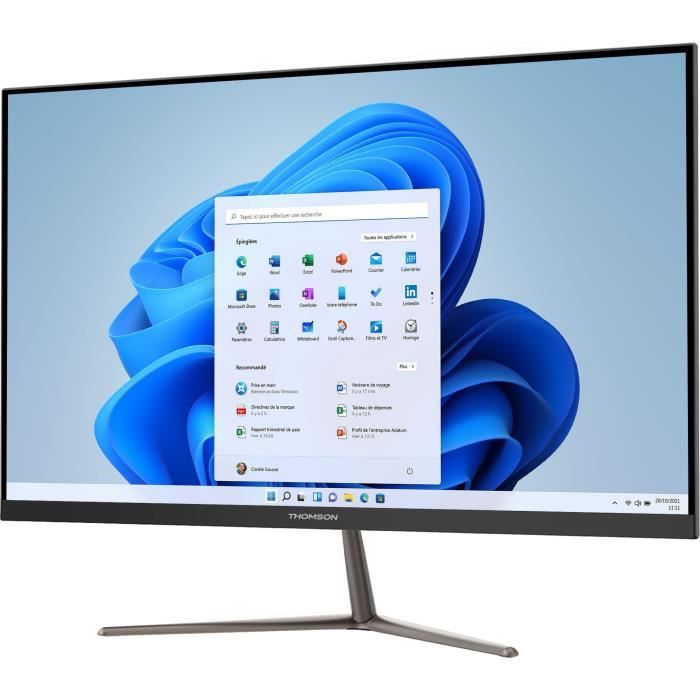 Ordinateur tout-en-un -THOMSON AIO21C4BK128 - 21,6 FHD - Intel Celeron N4020 - RAM 4Go - Stockage 128Go SSD - Wifi AC & BT - Win 11