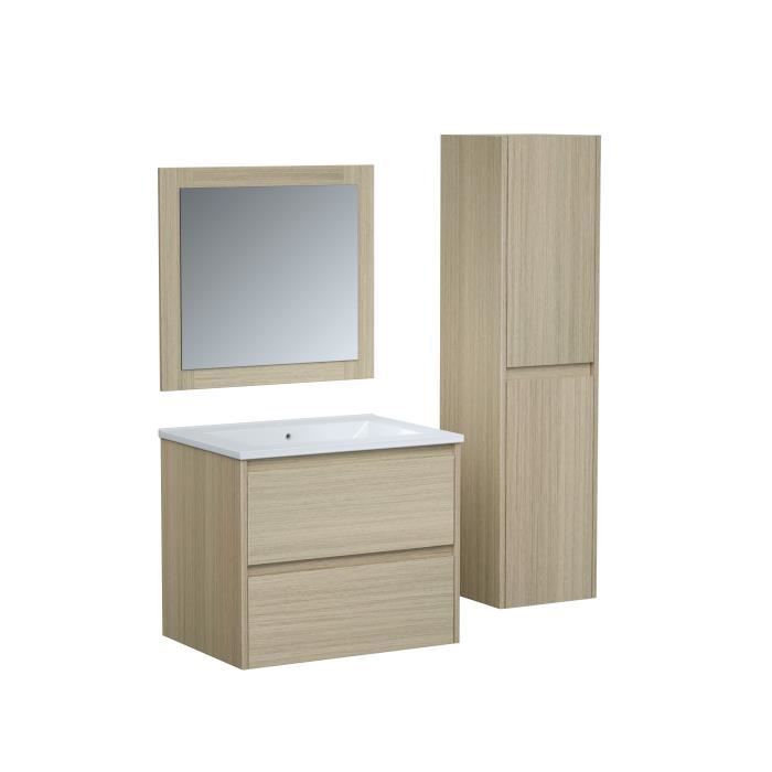 Ensemble TIMBER, set de salle de bain 60, vanity+vasque+miroir & colonne