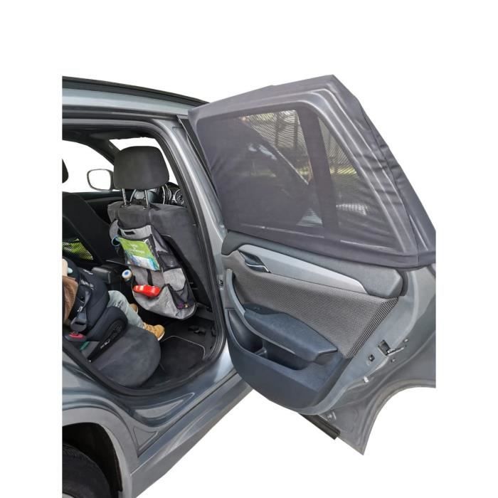 Pare soleil Voiture Bébé - 2 Housses Chaussettes - Ombrage 80% - Protection Chaleur - UV - Universelle - 50x80cm-80x110cm Noir