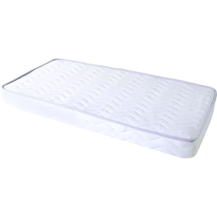 Matelas Climatisé 70x140x10cm - Matelas Bébé - Climatisé - 1 Face Été - 1 Face Hiver - Sans Traitement - Fabriqué En France