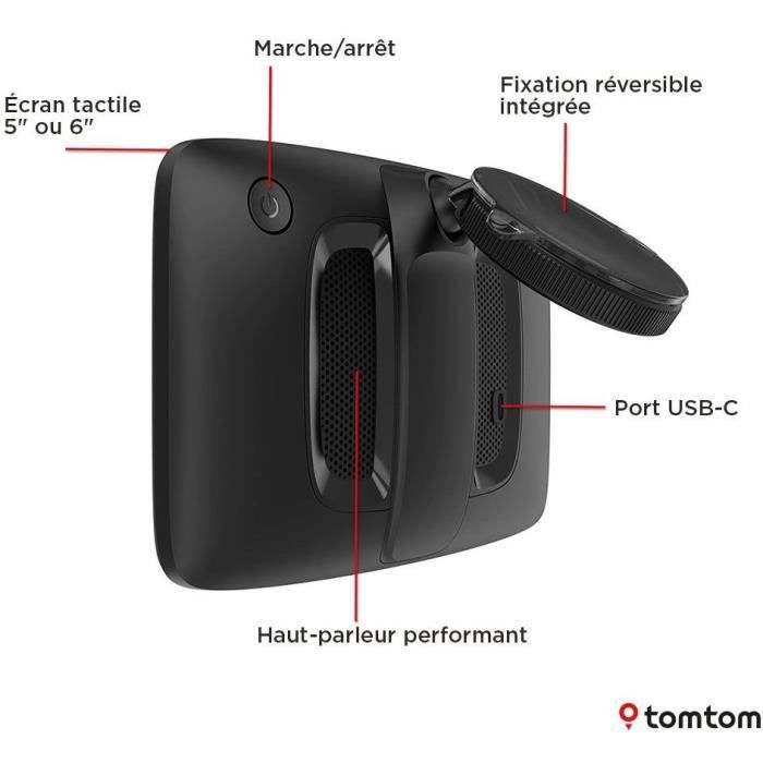 GPS - TOMTOM - GO Professional 6 EU 2eme Génération - Carte Europe 46, et Infos trafic en Temps réel conçu pour Poids Lourds, Cars,