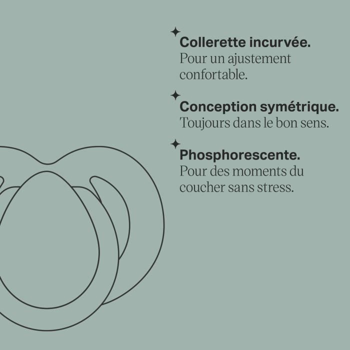 Sucette de nuit - TOMMEE TIPPEE - 6-18 mois - Lot de 6 sucettes phosphorescentes avec capsule de stérilisation réutilisable