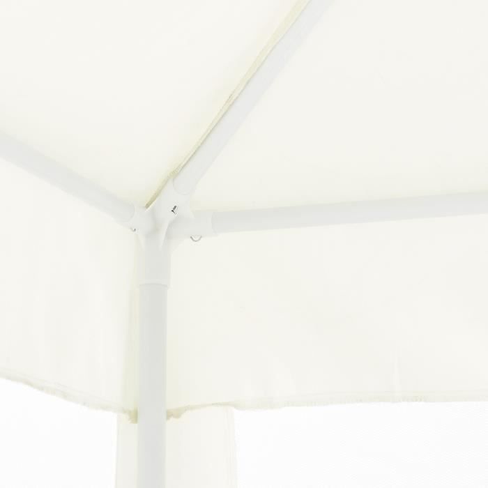 Tonnelle de jardin avec 4 moustiquaires - 3x3m - Acier et polyester 140 g - Blanc