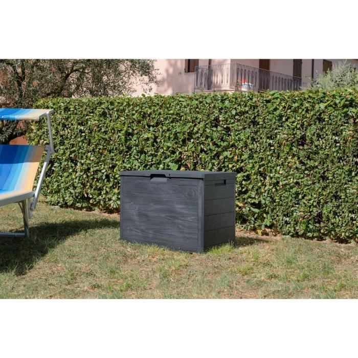 Toomax - Coffre de rangement en résine 160 litres gris Woody's 77,5 x 44,5 x 52,7 cm