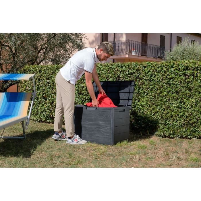 Toomax - Coffre de rangement en résine 160 litres gris Woody's 77,5 x 44,5 x 52,7 cm