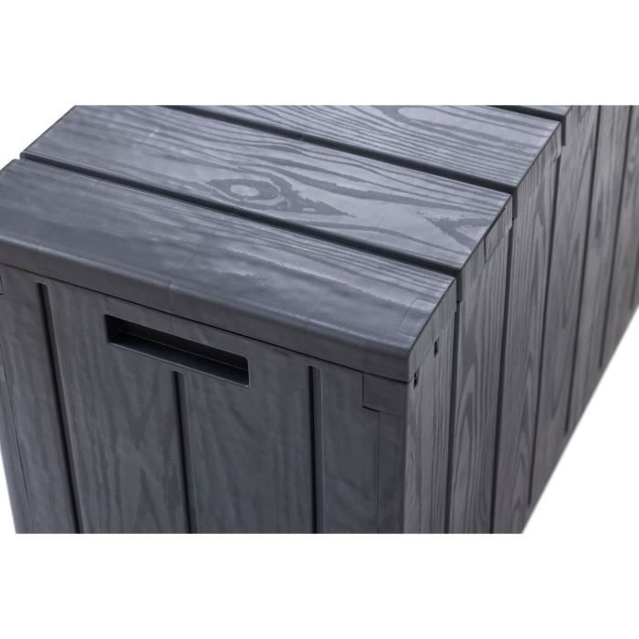 Coffre de jardin BRAVO - Résine - Capacité 270L - Anthracite