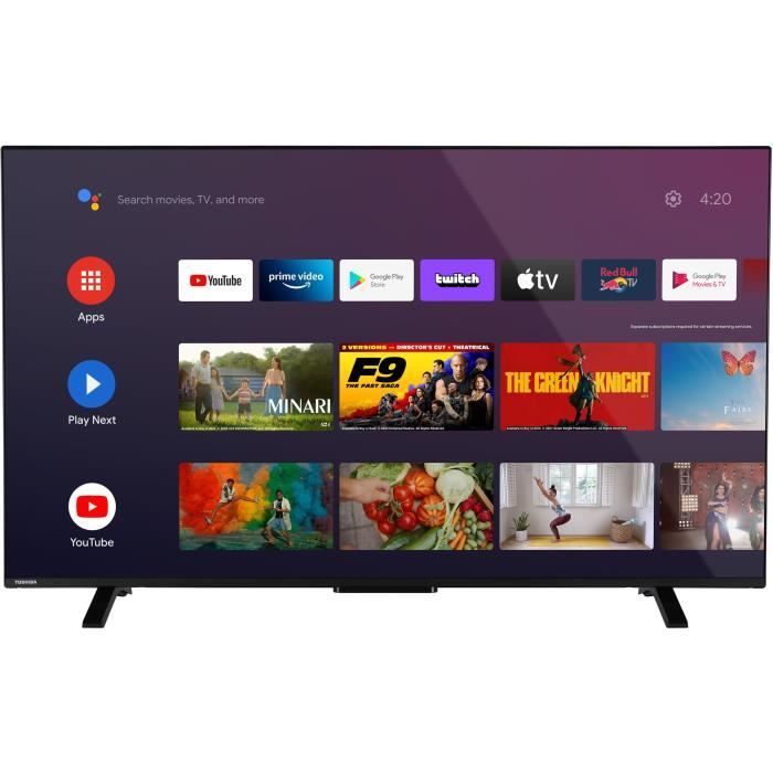 TOSHIBA 55UA2363DG - TV LED 55'' (140 cm) - 4K UHD 3840x2160 - Dolby Vision - TV connecté Android - 3xHDMI - WiFi