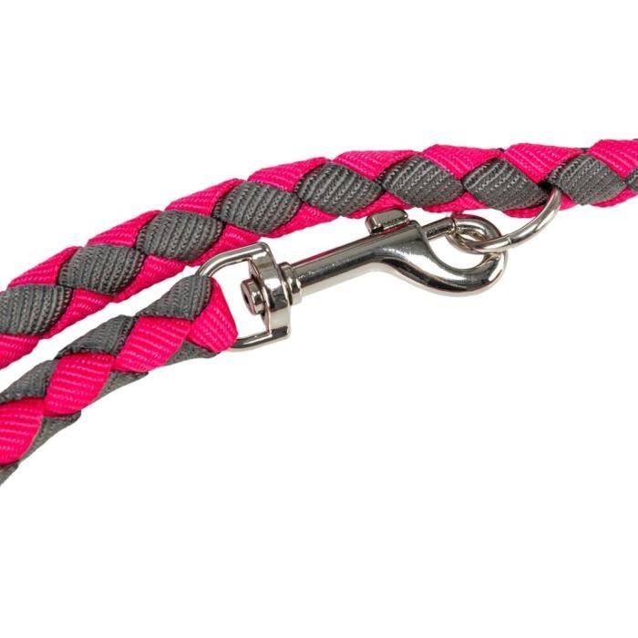 Laisse réglable pour chien TRIXIE Cavo - LXL: 2m - ø 18 mm - Fushia et gris graphite