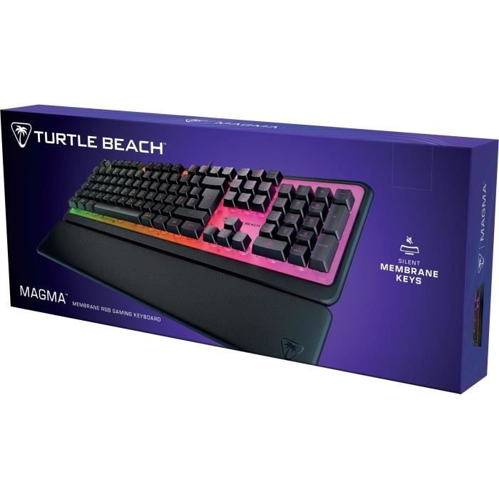 Clavier de jeu - Turtle Beach Magma - Membrane RGB - Noir, touches silencieuses, AIMO RGB