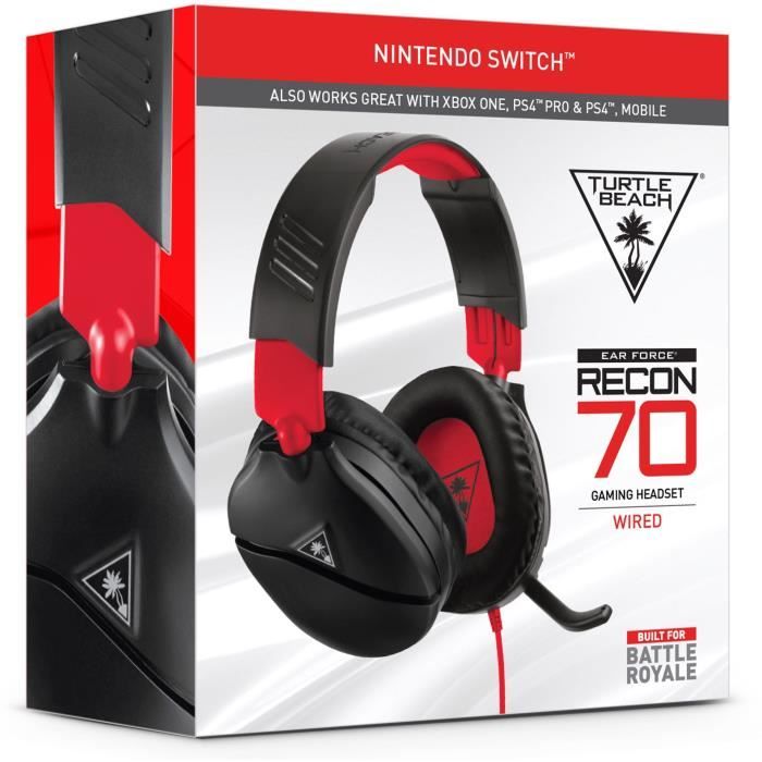 TURTLE BEACH Casque Gaming Recon 70N pour Nintendo Switch (compatible PS4, PS4 Pro, Nintendo Switch, Appareil mobiles) -