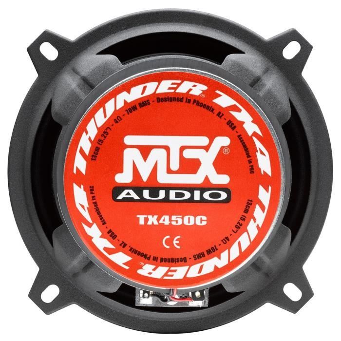 MTX TX450C Haut-parleurs voiture Coaxiaux 2 voies 13cm 70W RMS 4 membrane pulpe célulose