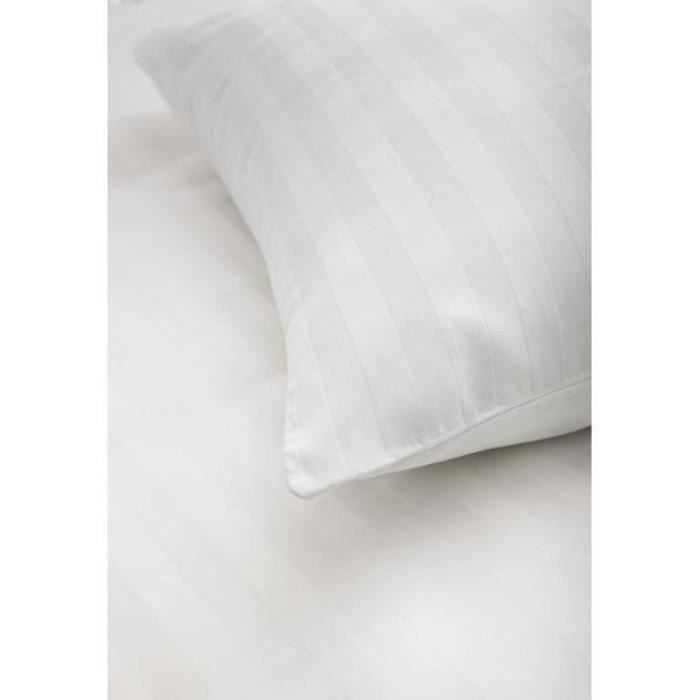 Parrure de lit TODAY Prestige - 220 x 240 cm - 2 personnes - 100% Satin de coton - Craie