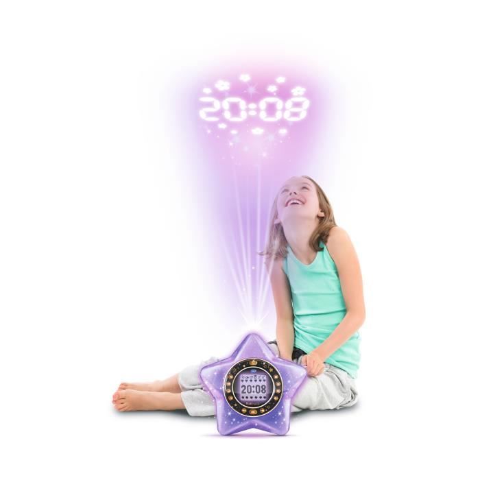 Réveil KidiMagic Starlight Violet - VTECH - 6 a 12 ans - Projection animée - 9 en 1