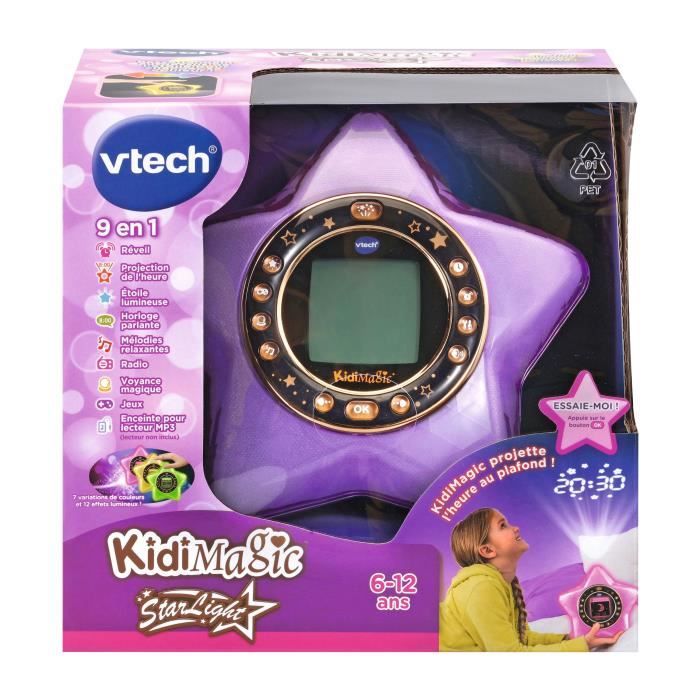 Réveil KidiMagic Starlight Violet - VTECH - 6 a 12 ans - Projection animée - 9 en 1