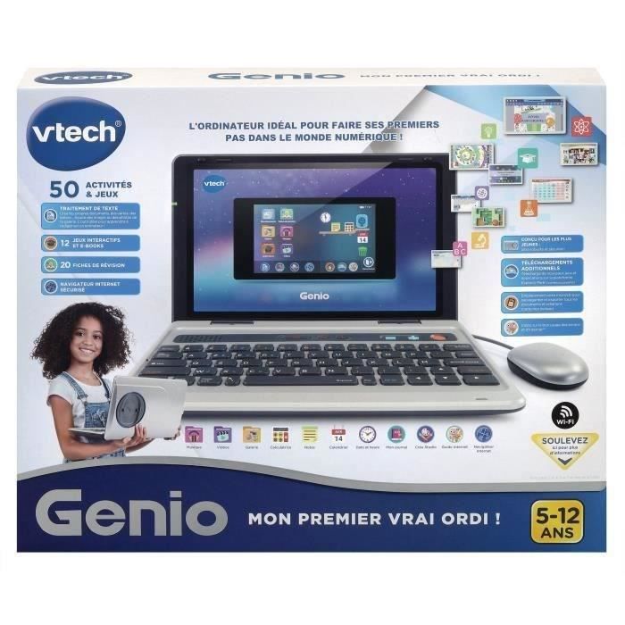 Ordinateur VTECH Genio - Pour les enfants de 5 a 12 ans - Gris - Plus de 50 activités et applications