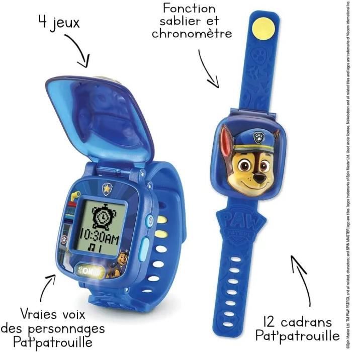 Montre-Jeu Interactive de Chase - VTECH - Pat Patrouille - Multifonction parlante pour enfant