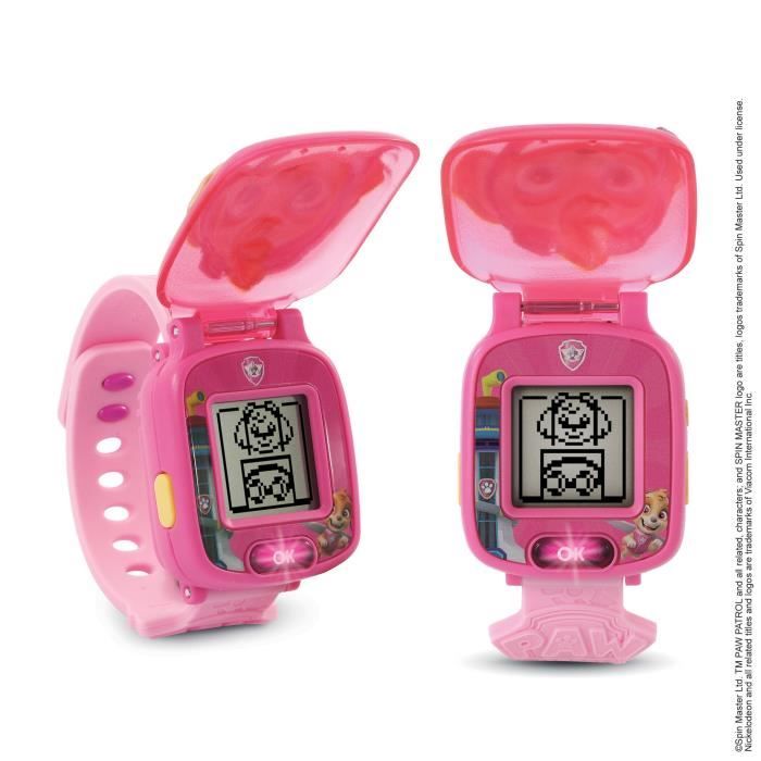 Montre-Jeu Interactive de Stella - VTECH - Pat'Patrouille - Ecran animé - 4 jeux - 12 cadrans - Rose