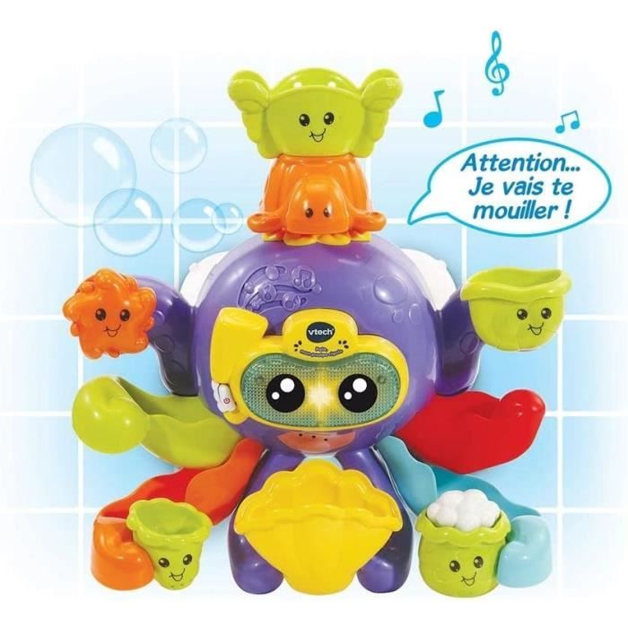 Jouet de Bain interactif VTECH BABY - Polo, Mon Poulpe Rigolo - Multicolore - Pour Bébé de 1 a 5 ans