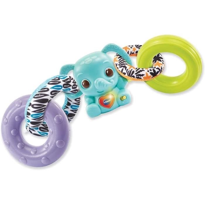 VTECH BABY - Play Green - Nino, Éléphanteau Empilo 3 en 1 (Plastique Bio Sourcé)