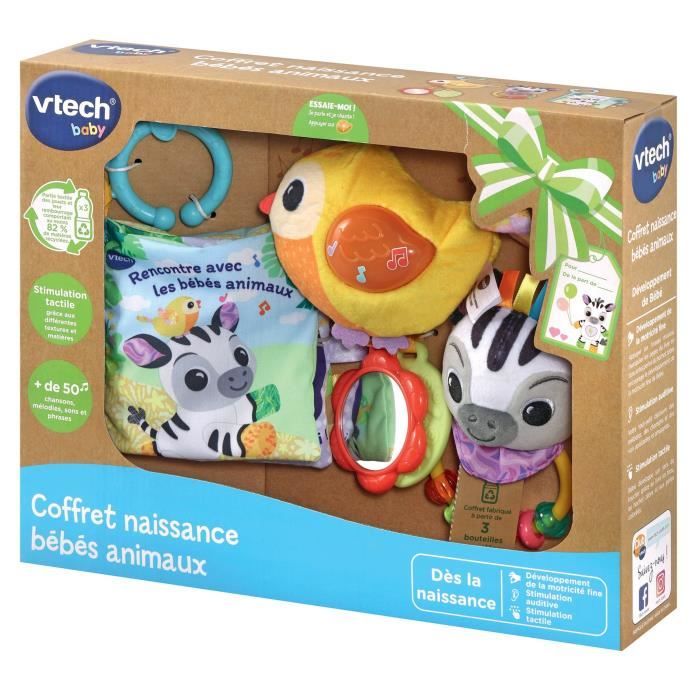 VTECH coffret naissance bébés animaux (bouteilles plastiques recyclées) blanc