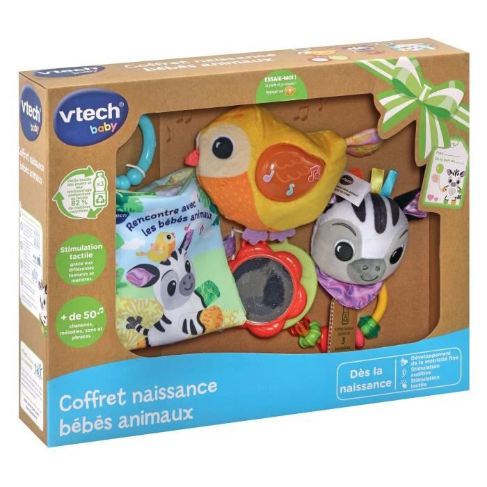 VTECH coffret naissance bébés animaux (bouteilles plastiques recyclées) blanc