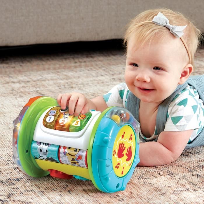 Rouleau d'activités interactif VTECH MAGI ROULEAU TAM-TAM 3 EN 1 pour bébé de 9 a 36 mois - Blanc/Multicolore