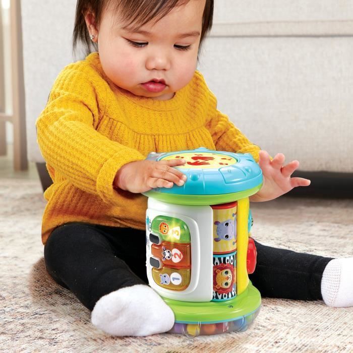 Rouleau d'activités interactif VTECH MAGI ROULEAU TAM-TAM 3 EN 1 pour bébé de 9 a 36 mois - Blanc/Multicolore