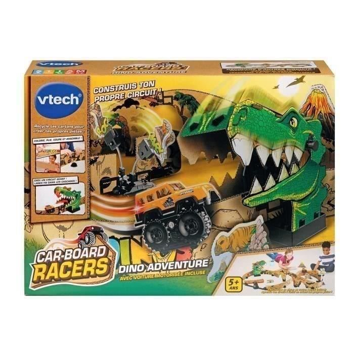 Circuit de course en carton - VTECH - CAR-BOARD RACERS - DINO ADVENTURE - 5 ans + - Marron