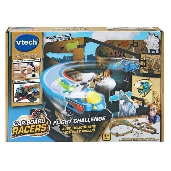 VTech - Car-Board Racers, Circuit Voitures Flight Challenge, Pistes de Course en Carton Recyclé* Extensibles a l'Infini