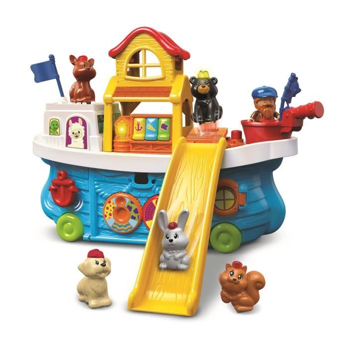 VTECH TUT TUT ANIMO - SUPER BATEAU TOBOGGAN - Jouet pour enfant de 1 a 5 ans avec 5 animaux et un pecheur inclus