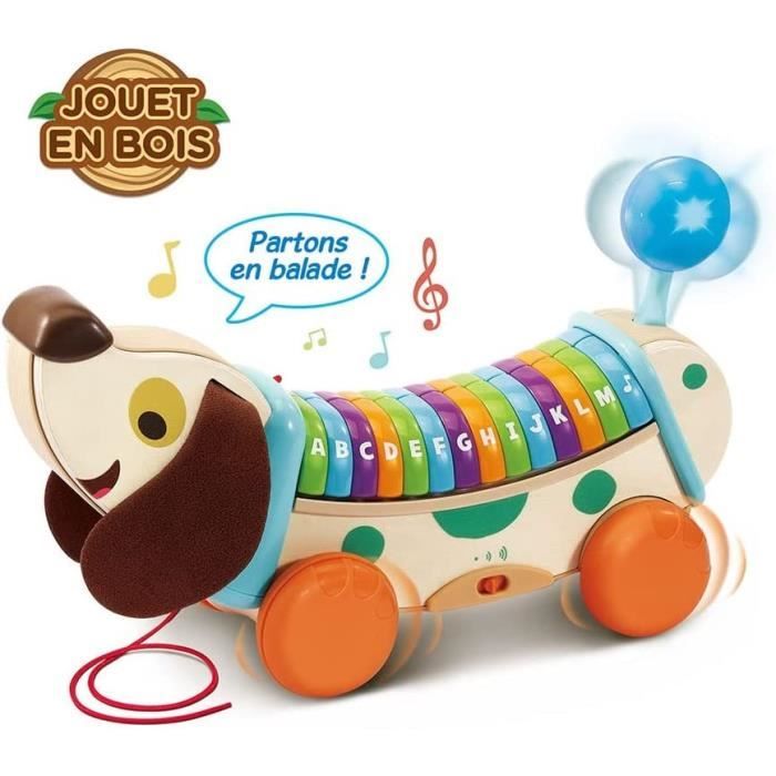 VTECH BABY - Play Green - Mon Chien ABC Interactif (Jouet Bois FSC)