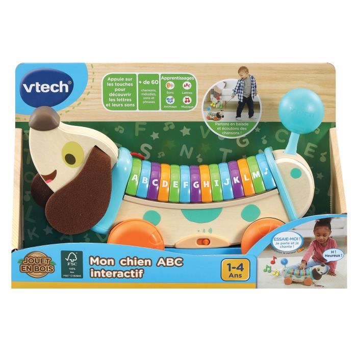 VTECH BABY - Play Green - Mon Chien ABC Interactif (Jouet Bois FSC)