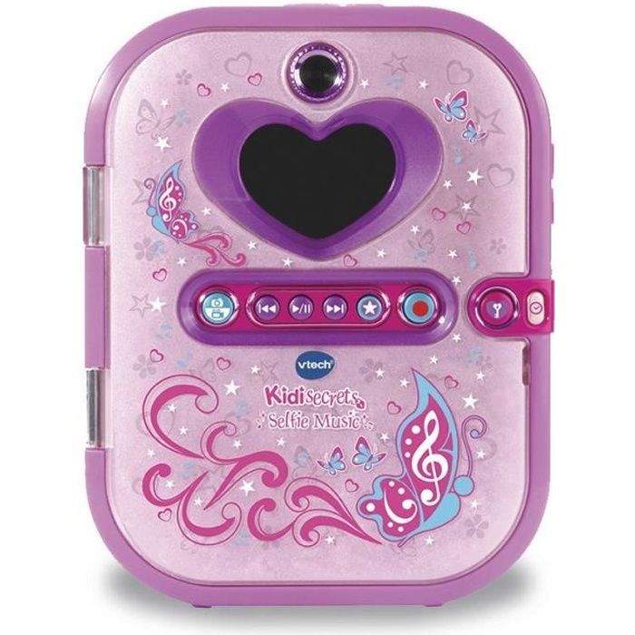 Agenda électronique VTECH Kidisecrets Selfie Music Rose avec lecteur MP3 pour filles de 6 a 12 ans