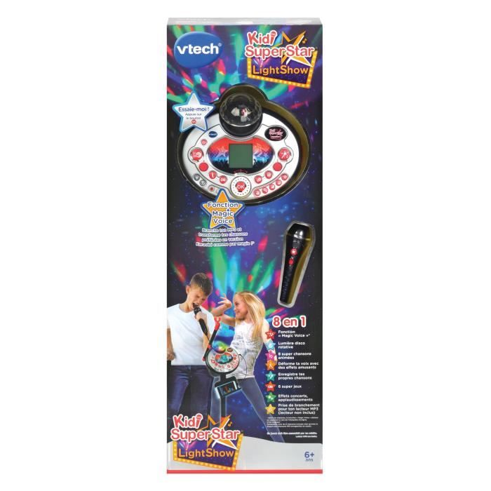 VTECH - Kidi Superstar Lightshow Noir - Micro Karaoké Enfant