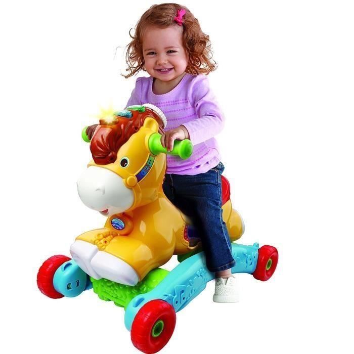 Porteur a Bascule P'tit Galop, Mon Poney Basculo 2en1 - VTECH BABY - Parlant et Lumineux - Multicolore