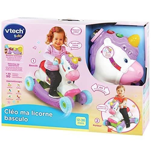 Porteur a Bascule - VTECH BABY - Cléo Ma Licorne Basculo 2en1 - Parlant et Lumineux - Rose