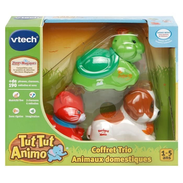 Coffret Trio Tut Tut Animo VTECH - Animaux Domestiques - 3 animaux parlants et roulants - Mixte - De 1 a 5 ans