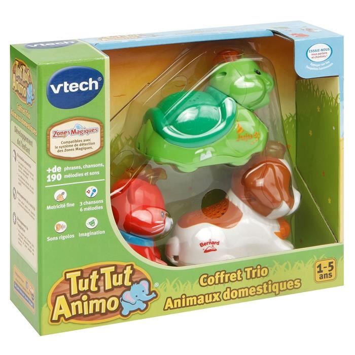 Coffret Trio Tut Tut Animo VTECH - Animaux Domestiques - 3 animaux parlants et roulants - Mixte - De 1 a 5 ans