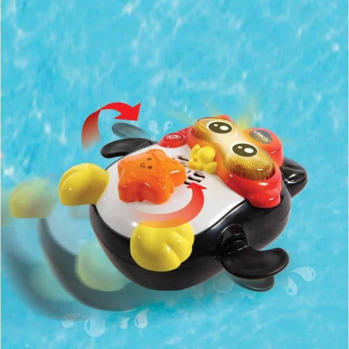 Jouet de Bain interactif VTECH BABY - Gédéon, Champion de Natation - Pingouin Nageur pour Bébé des 1 an