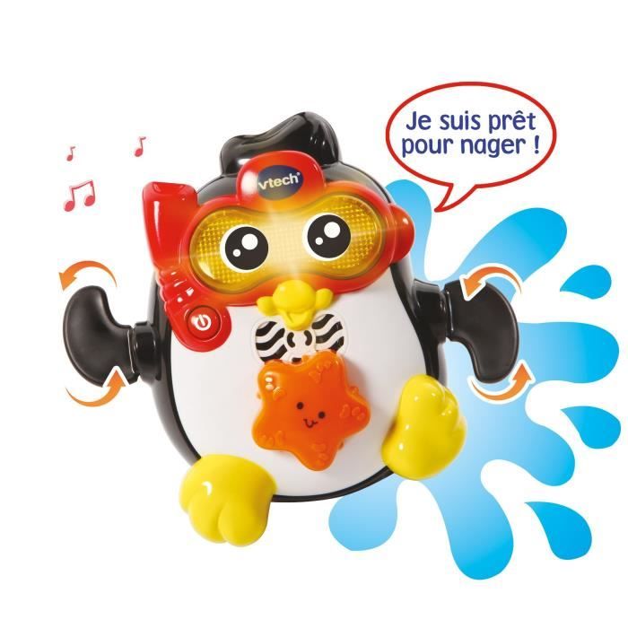 Jouet de Bain interactif VTECH BABY - Gédéon, Champion de Natation - Pingouin Nageur pour Bébé des 1 an