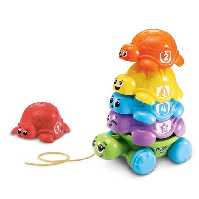 VTECH-FAMILLE EMPILO TORTUE (PLASTIQUE REUTILISE)