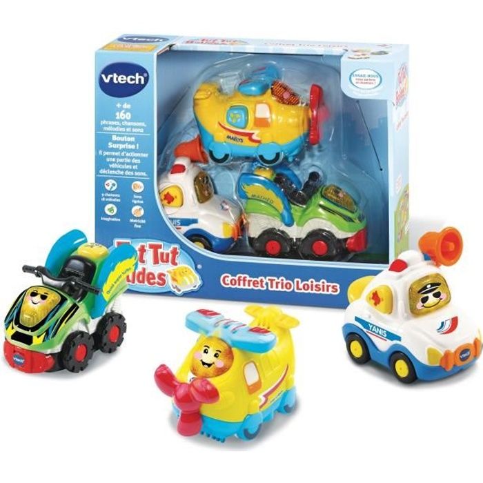 VTECH - Tut Tut Bolides - Coffret Trio Loisirs (Avion + Formule 1 + Bus) - Multicolore - Mixte - 12 mois+